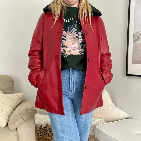 Red Danier Leather Jacket - Picture 3 of 17